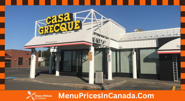 Casa Grecque Menu With Prices In Canada