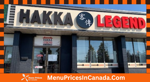 Hakka Legend Menu With Prices In Canada