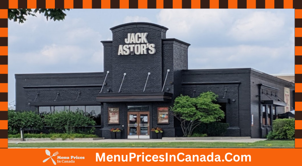 Jack Astor's Menu With Prices In Canada