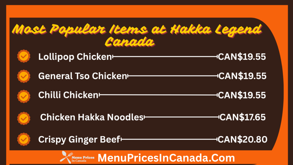 Most Popular Menu Items at Hakka Legend Canada