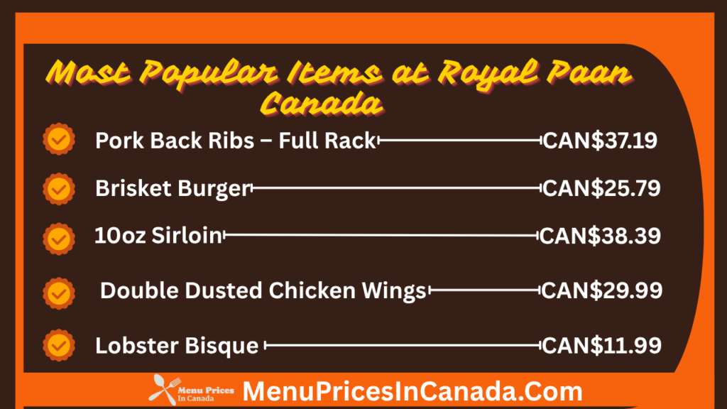 Most Popular Menu Items at Montana's Canada