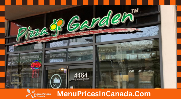 Pizza Garden Menu With Prices In Canada