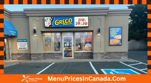 Greco Pizza Menu With Prices In Canada