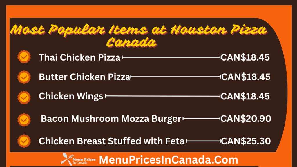 Most Popular Menu Items at Houston Pizza Canada